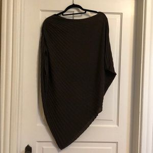 Asymetrical brown woven cape style top